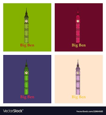 Color big ben tower history architecture vector image