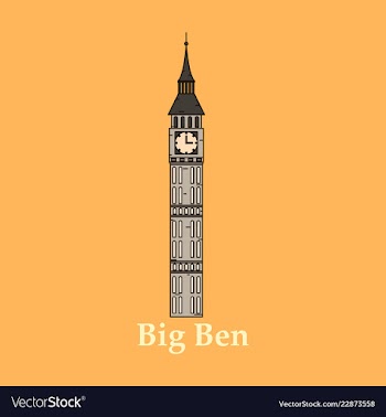 Color big ben tower history architecture vector image