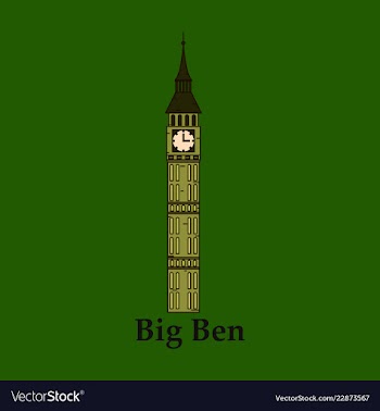 Color big ben tower history architecture vector image