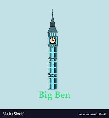 Color big ben tower history architecture vector image