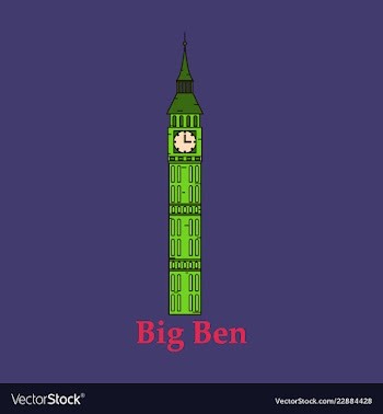 Color big ben tower history architecture vector image