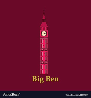Color big ben tower history architecture vector image