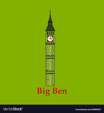 Color big ben tower history architecture vector image