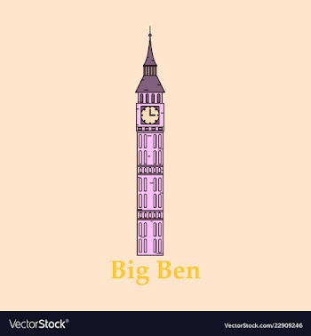 Color big ben tower history architecture vector image