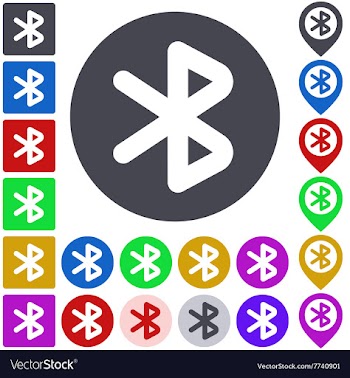 Color bluetooth icon set vector image