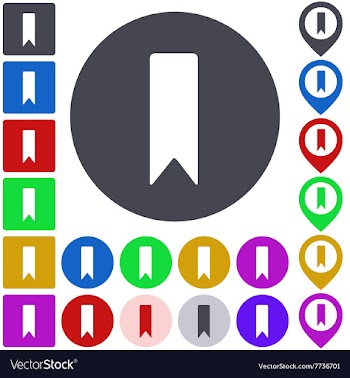 Color bookmark icon set vector image