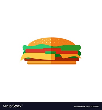 Color burger in flat style vector image