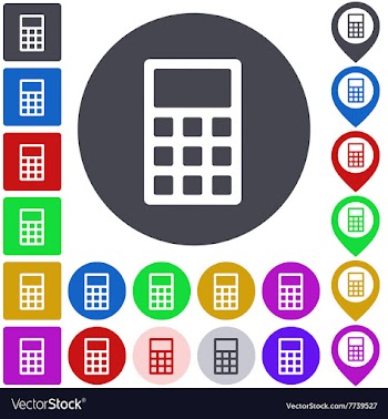 Color calculator icon set vector image