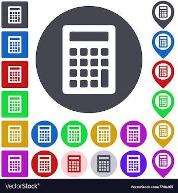 Color calculator icon set vector image