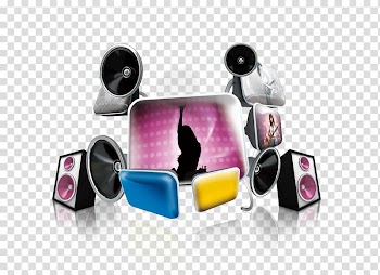 , Color cartoon dynamic speaker stereo speakers transparent background PNG clipart