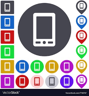 Color cellphone icon set vector image