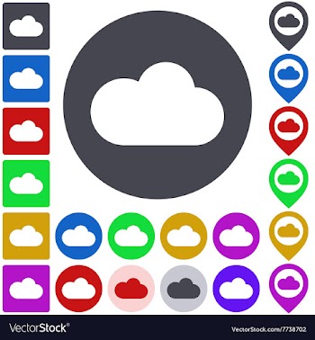 Color cloud icon set vector image