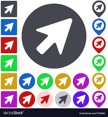Color cursor icon set vector image
