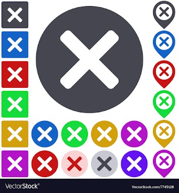 Color delete icon set vector image