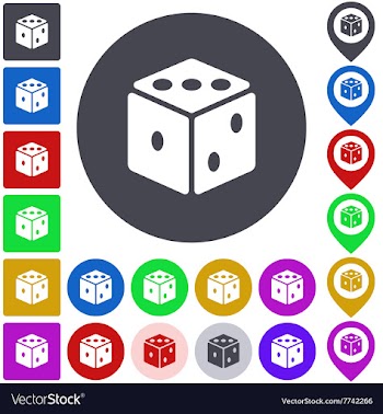 Color dice icon set vector image