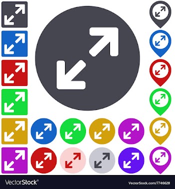 Color expand icon set vector image