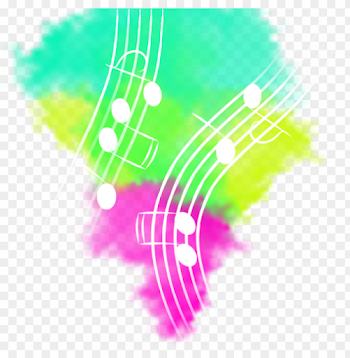 color explosion with notes and music, music, explosion, - music ...