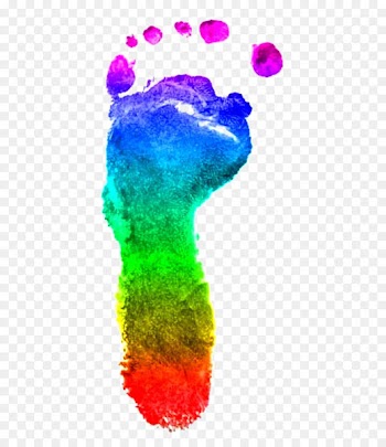 Color Footprint Rainbow Clip art - Color footprints 
