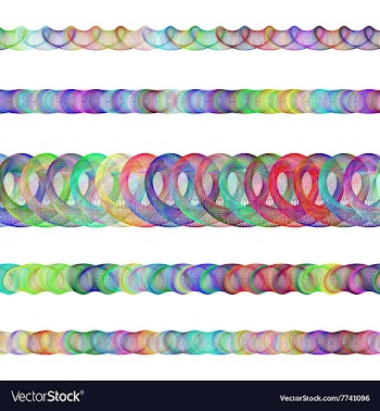 Color fractal divider line design set vector image