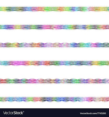 Color fractal page divider line design set vector image