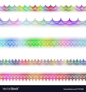 Color fractal page divider line design set vector image