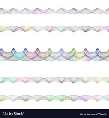 Color fractal page divider line set vector image