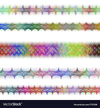 Color fractal page text divider line set vector image