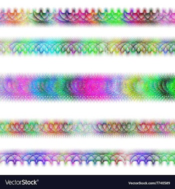 Color fractal page text divider line set vector image