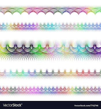 color fractal text divider line design set