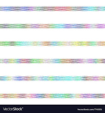 Color fractal text divider line design set vector image