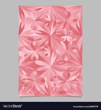 Color geometrical mosaic floral flyer template vector image