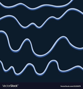 Color hand-drawing wave sea background abstract vector image