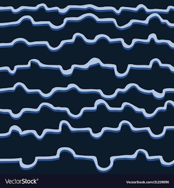 Color hand-drawing wave sea background abstract vector image