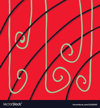 Color hand-drawing wave sea background abstract vector image