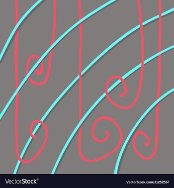 Color hand-drawing wave sea background abstract vector image