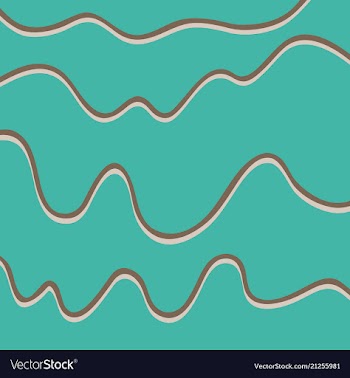 Color hand-drawing wave sea background abstract vector image