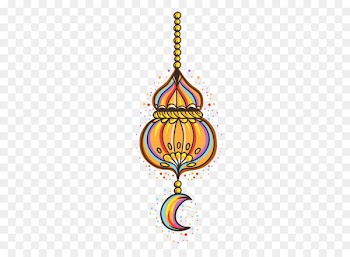 Color hand-painted ornaments Eid 