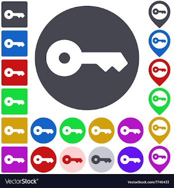 Color key icon set vector image