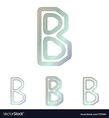 Color letter b logo design set vector image