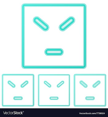Color line anger logo design set vector image