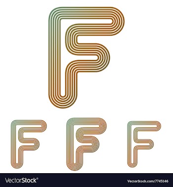 Color line f logo design set vector image