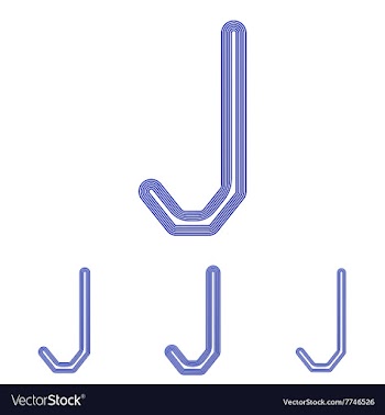 Color line j logo design set vector image