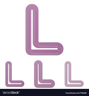 Color line l logo design set vector image