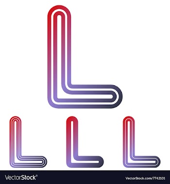 Color line l logo design set vector image