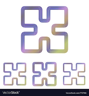 Color line technology logo design set vector image