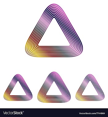 Color line triangle logo design set vector image