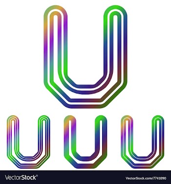 Color line u logo design set vector image