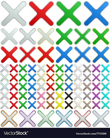 Color metallic cancel sign button set vector image