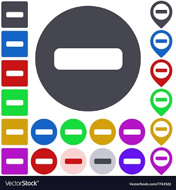 Color minus icon set vector image