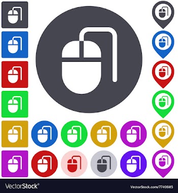 Color mouse icon set vector image